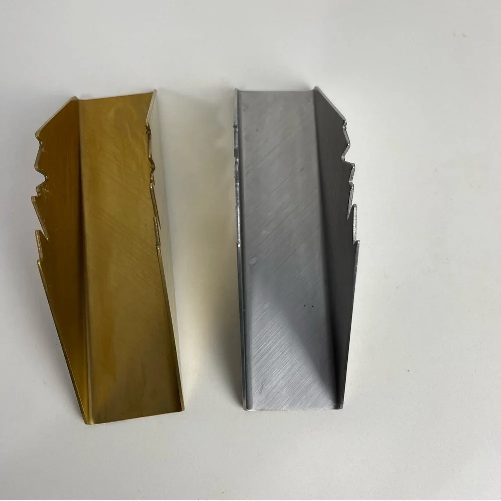 Lot of 2 Napkin triangle holder gold & silver tabletop stainless steel
